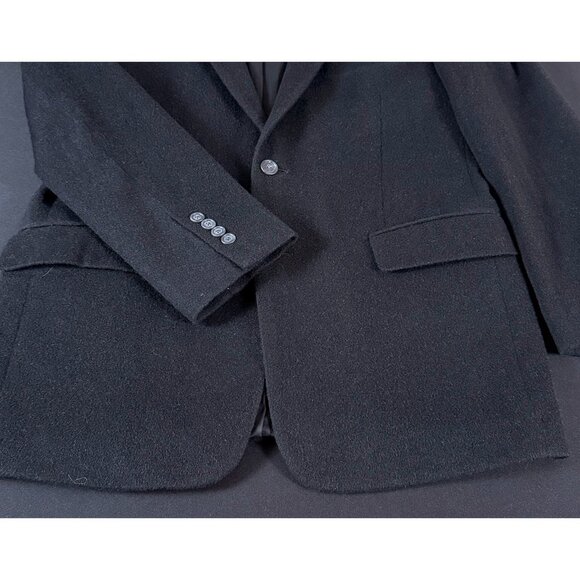 Jos A Bank Tailored Fit 42R Blazer Black 100% Cashmere Sport Coat Side Vents - Picture 2 of 2
